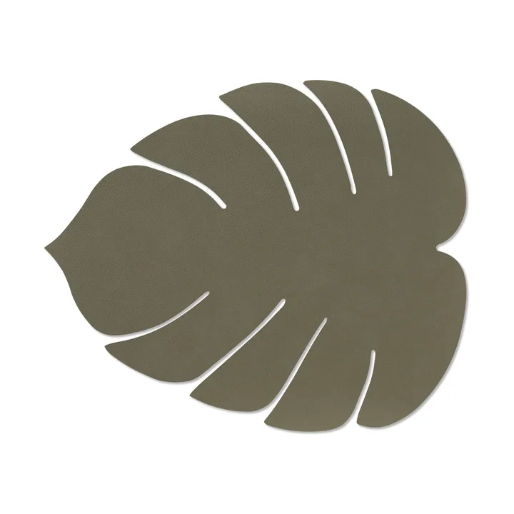 Monstera Leaf Nupo bordstablett L - Army green, 42x35 cm - LIND DNA