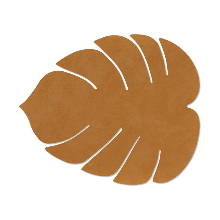 Monstera Leaf Nupo bordstablett L - Burned curry, 42x35 cm - LIND DNA