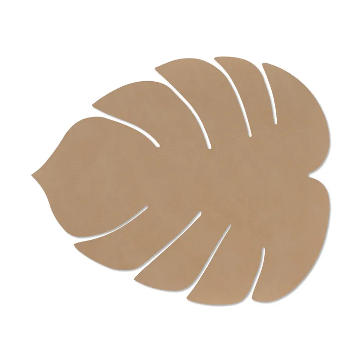 Monstera Leaf Nupo bordstablett L - Nougat, 42x35 cm - LIND DNA