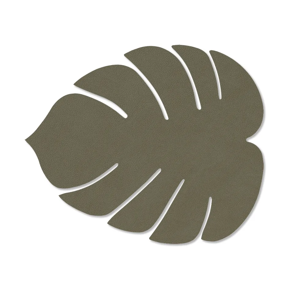 Monstera Leaf Nupo bordstablett S, Army green, 26x22 cm LIND DNA