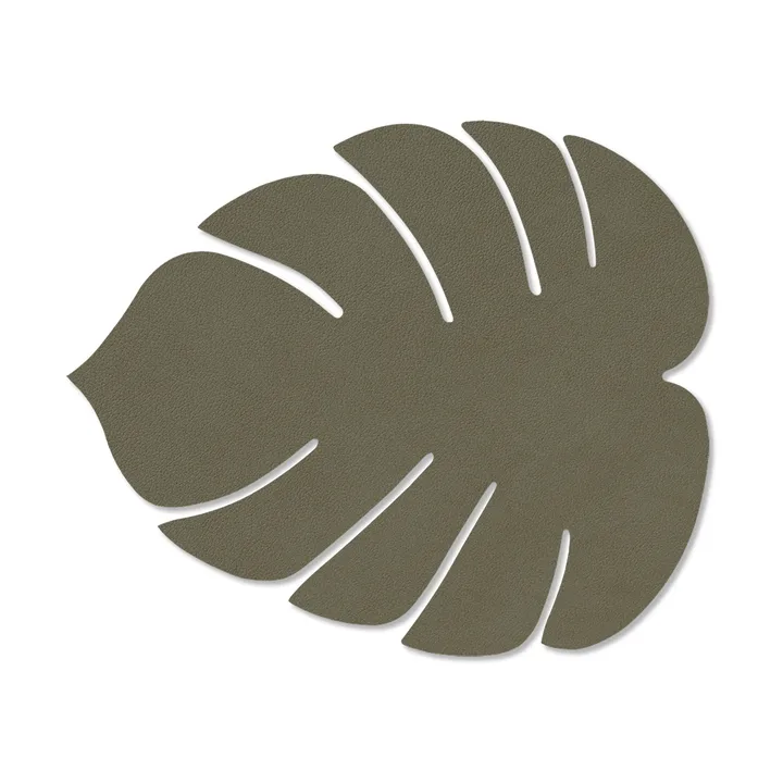 Monstera Leaf Nupo bordstablett S - Army green, 26x22 cm - LIND DNA