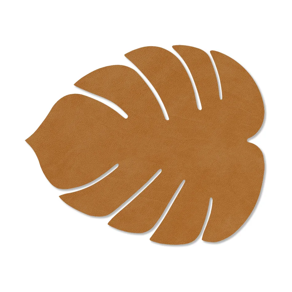 Monstera Leaf Nupo bordstablett S, Burned curry, 26x22 cm LIND DNA