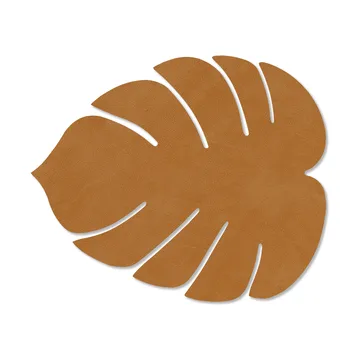 Monstera Leaf Nupo bordstablett S - Burned curry, 26x22 cm - LIND DNA