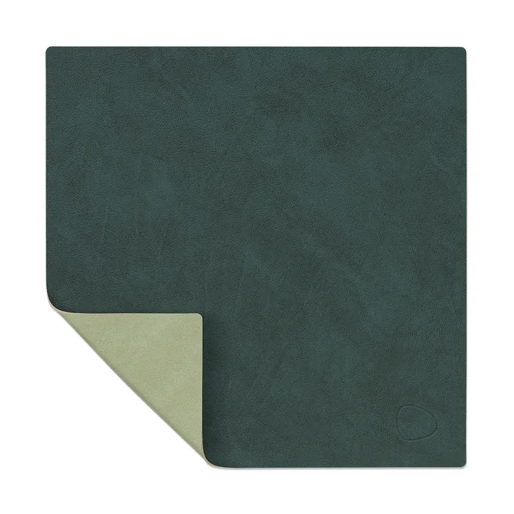 Nupo bordstablett square vändbar S 1 st - Dark green-olive green, 28x28 cm - LIND DNA