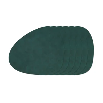 Nupo Curve bordstablettset - Dark Green, 6-pack, 44x37 cm - LIND DNA