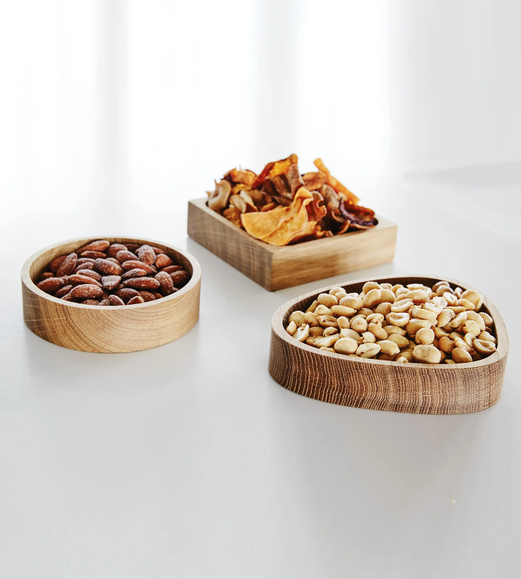 Wood Box förvaring till glasunderlägg, Nature-oak, circle, S LIND DNA