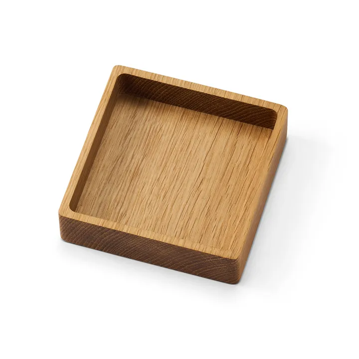 Wood Box förvaring till glasunderlägg - Nature-oak, square, S - LIND DNA