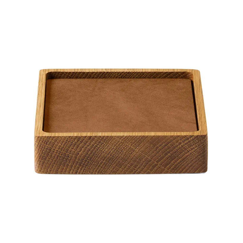 LIND DNA Wood Box glasunderl&auml;gg set Nature-oak, square, S, Nupo nature, 9 delar