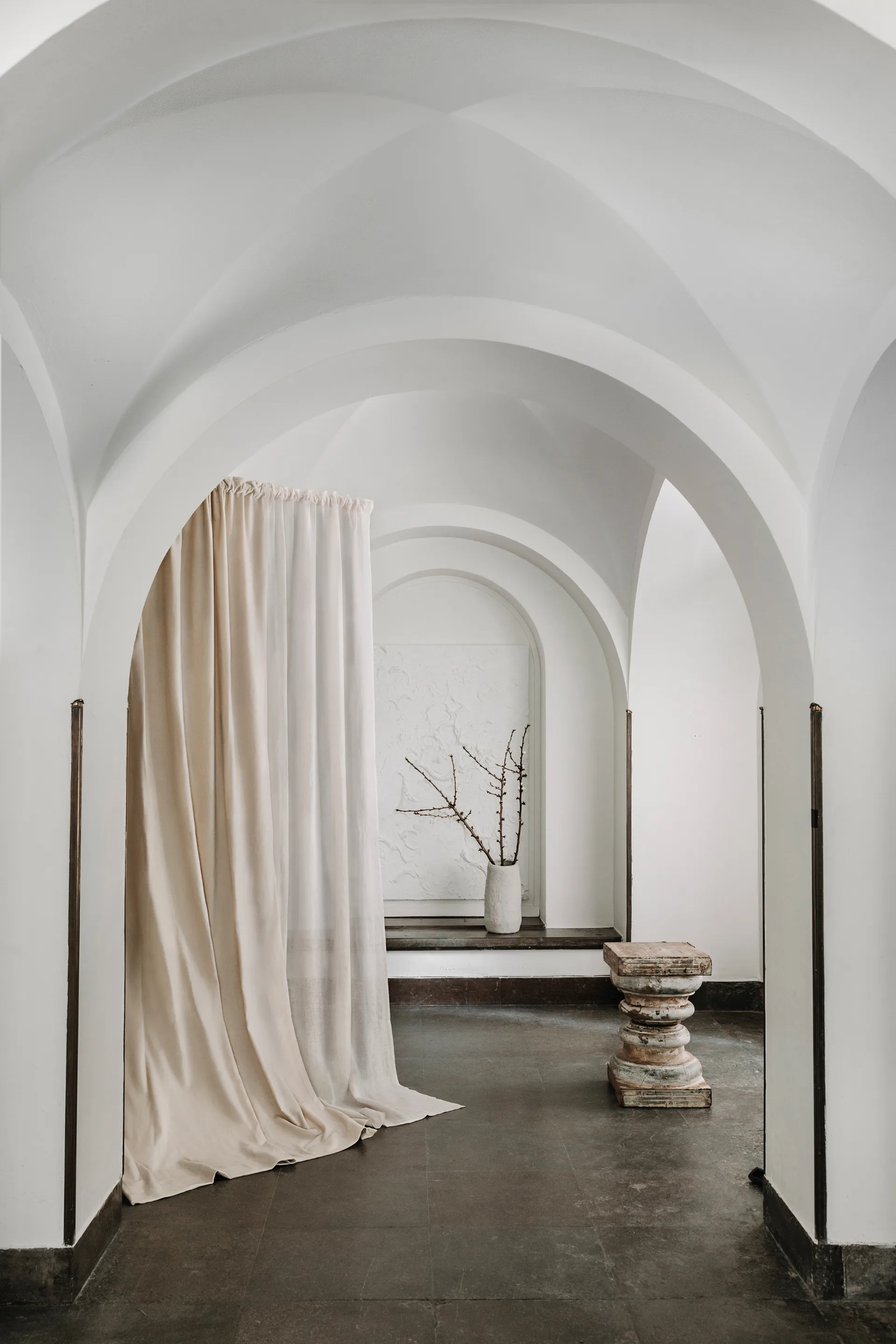 Intermezzo gardin, Gräddig beige Linum