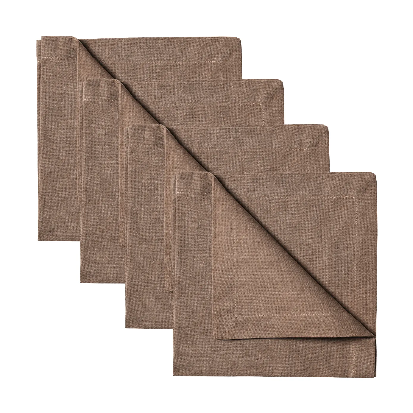 Linum Robert servett 4-pack, Mörk mullvadsbrun