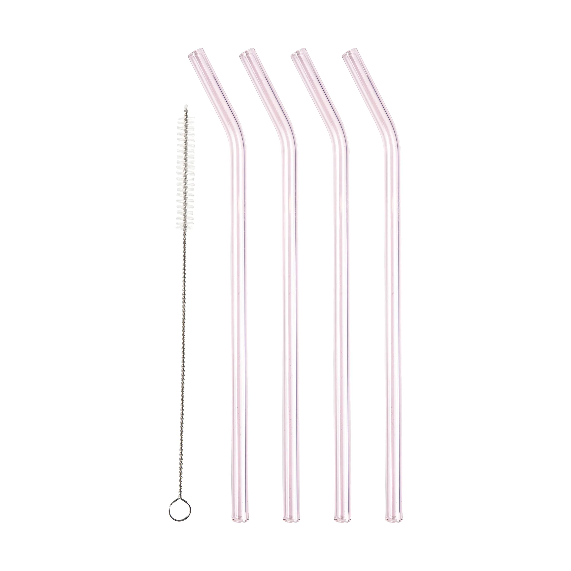 Lyngby Glas sugrör 21,5 cm 4-pack, Pink Lyngby Glas