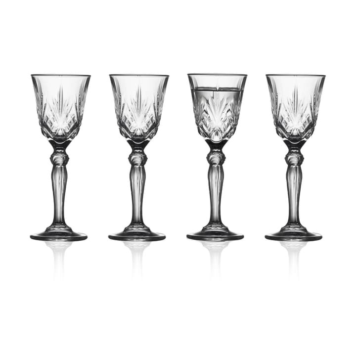 Melodia snapsglas på fot 5 cl 4-pack, Clear Lyngby Glas