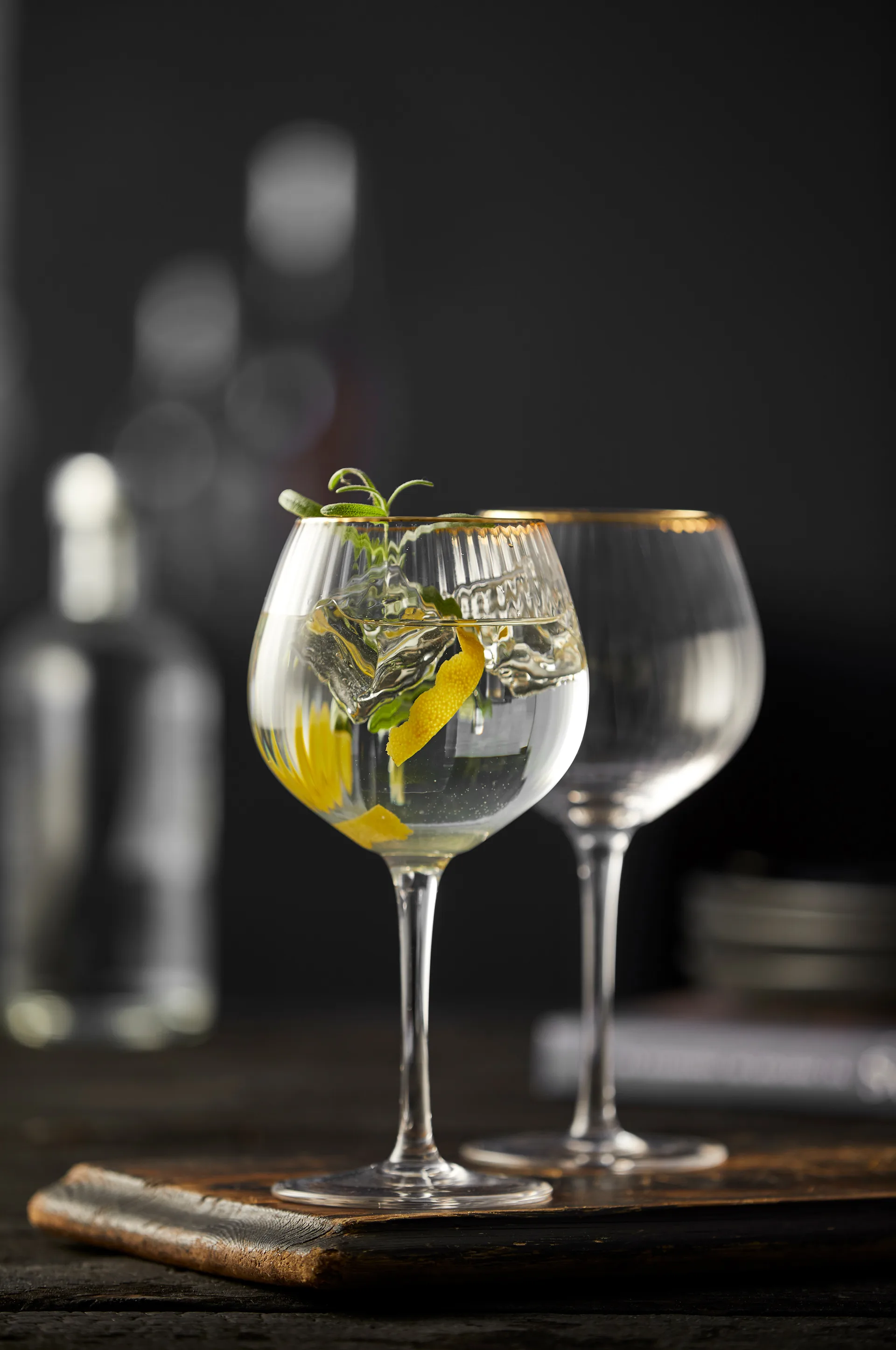 Palermo Gold gin & tonicglas 65 cl 4-pack, Klar-guld Lyngby Glas