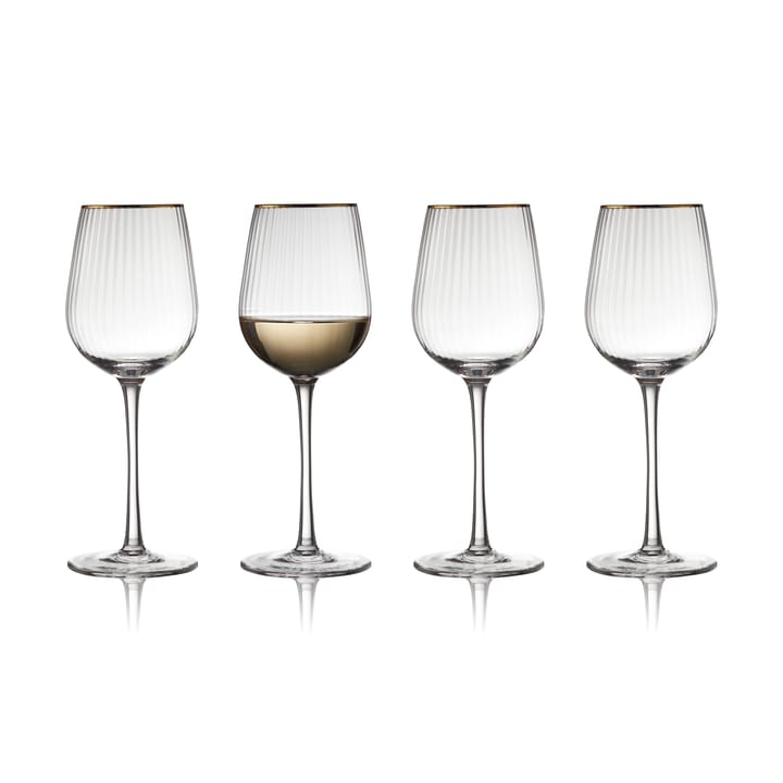 Palermo Gold vitvinsglas 30 cl 4-pack - Klar-guld - Lyngby Glas