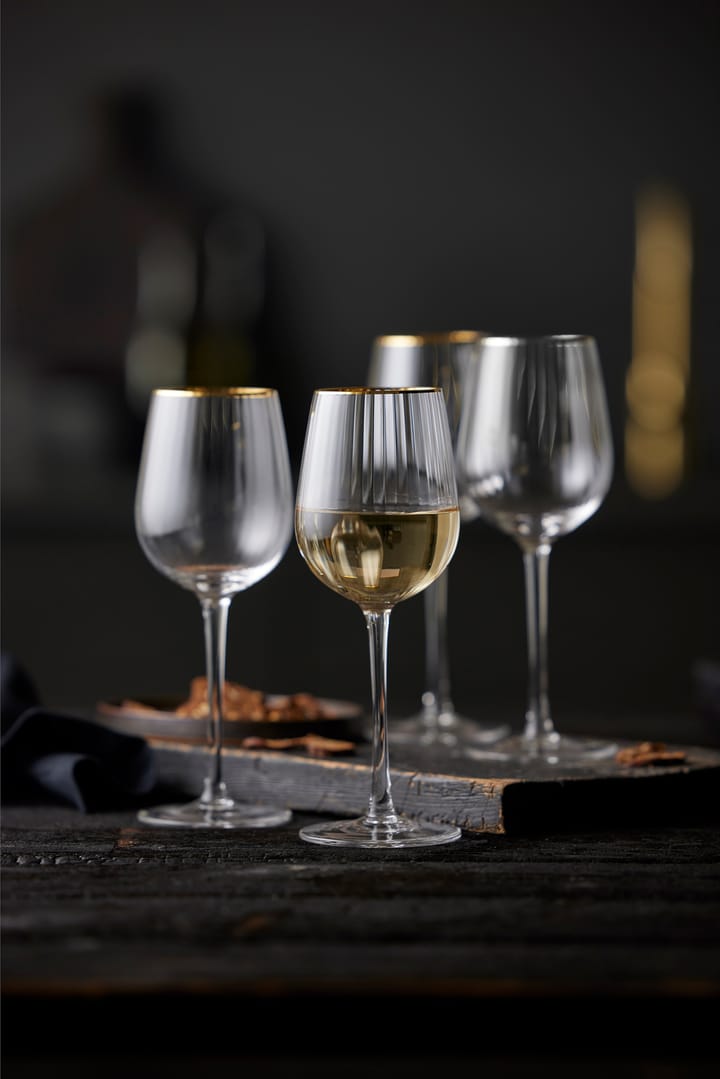 Palermo Gold vitvinsglas 30 cl 4-pack, Klar-guld Lyngby Glas