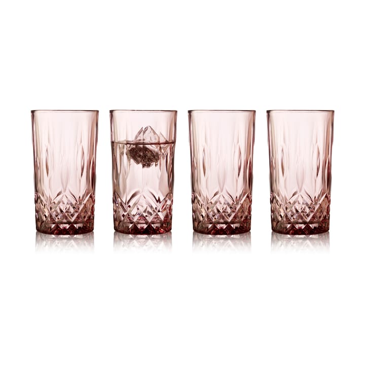 Sorrento highball glas 38 cl 4-pack, Pink Lyngby Glas