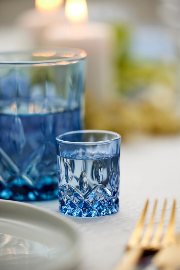 Sorrento shotglas 4 cl 4-pack, Blå Lyngby Glas