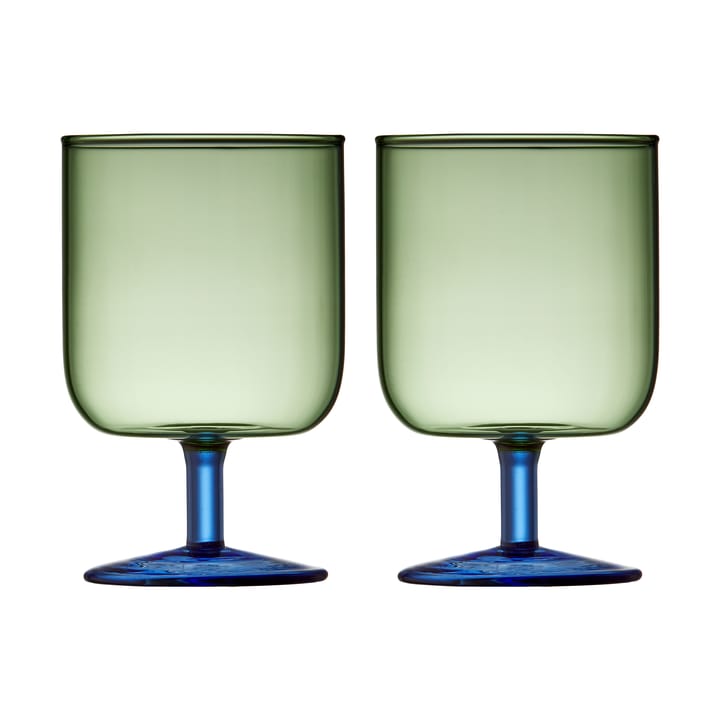 Torino vinglas 30 cl 2-pack, Green-blue Lyngby Glas