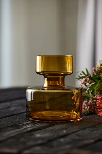 Tubular vas glas 20 cm - Amber - Lyngby Glas