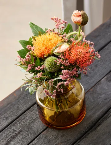 Tubular vas glas 20 cm - Amber - Lyngby Glas
