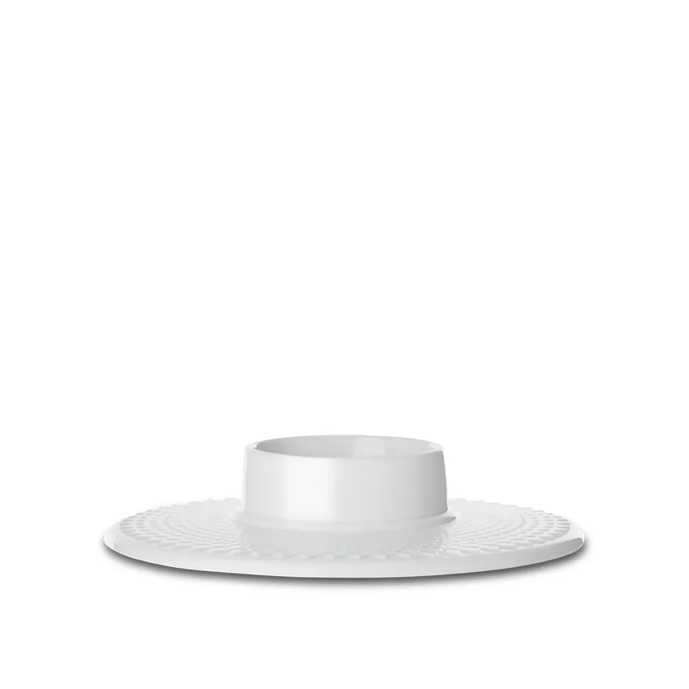 Rhombe blockljusstake, vit Lyngby Porcelæn