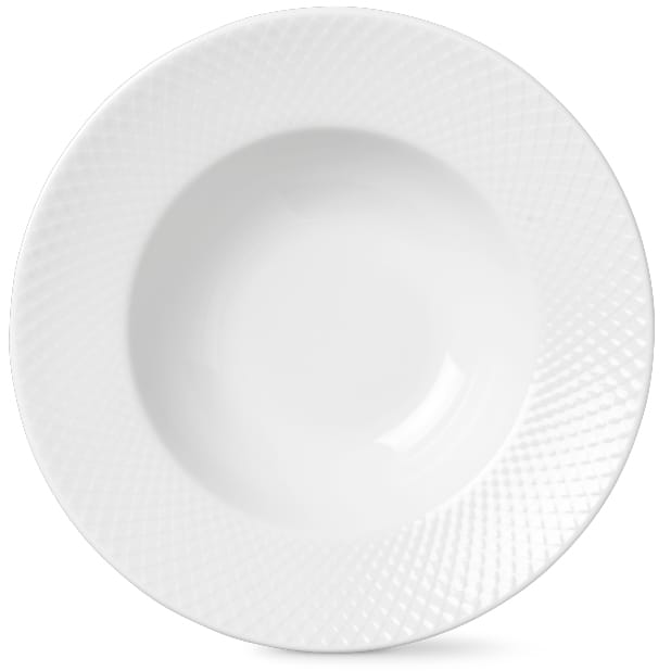 Rhombe djup tallrik vit, Ø 24,5 cm Lyngby Porcelæn