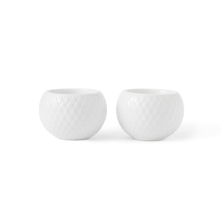 Rhombe ljuslykta Ø6,5 cm 2-pack, Vit Lyngby Porcelæn