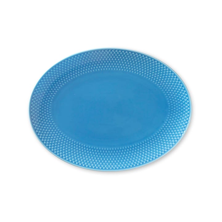 Rhombe serveringsfat ovalt 21,5x28,5 cm, Blå Lyngby Porcelæn