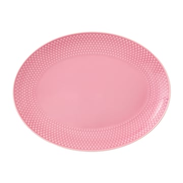 Lyngby Porcelæn Rhombe serveringsfat ovalt 21,5×28,5 cm Rosa