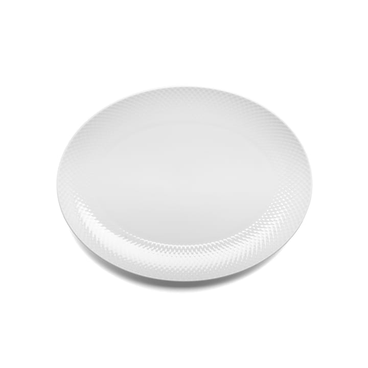 Rhombe serveringsfat ovalt 35x26,5 cm, vit Lyngby Porcelæn