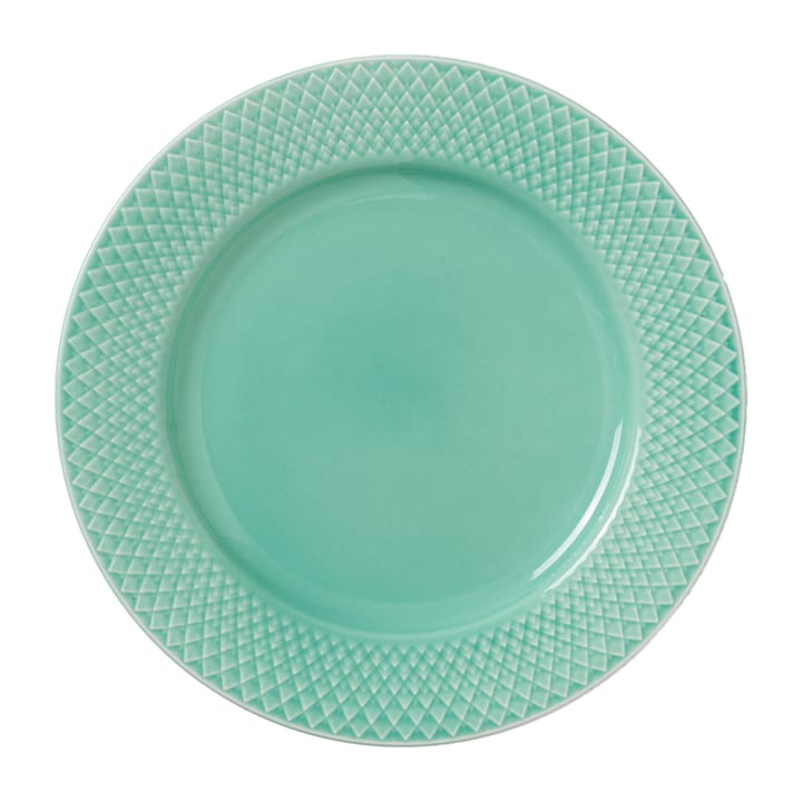 Rhombe tallrik Ø21 cm - Aqua - Lyngby Porcelæn