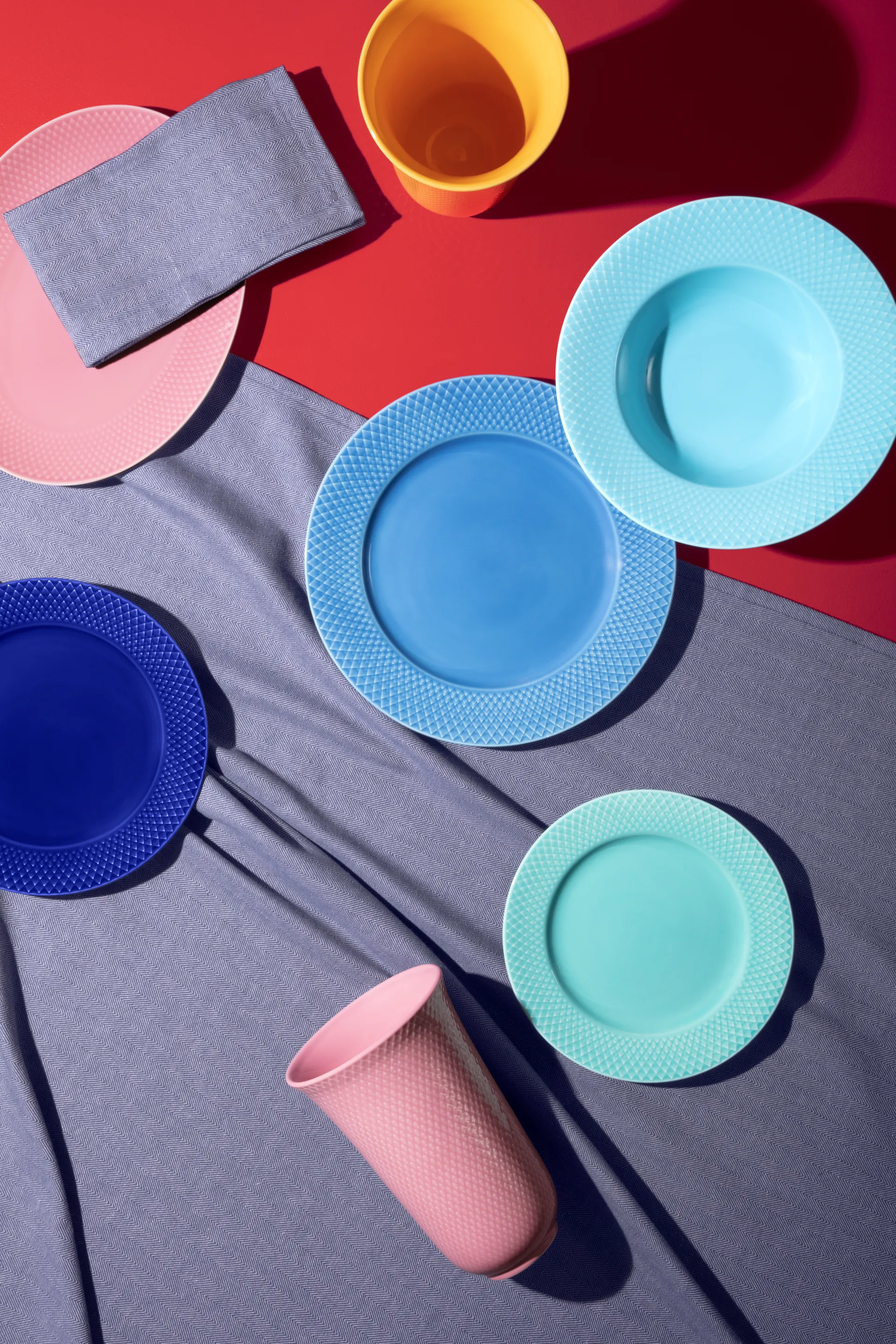 Rhombe tallrik Ø21 cm, Aqua Lyngby Porcelæn