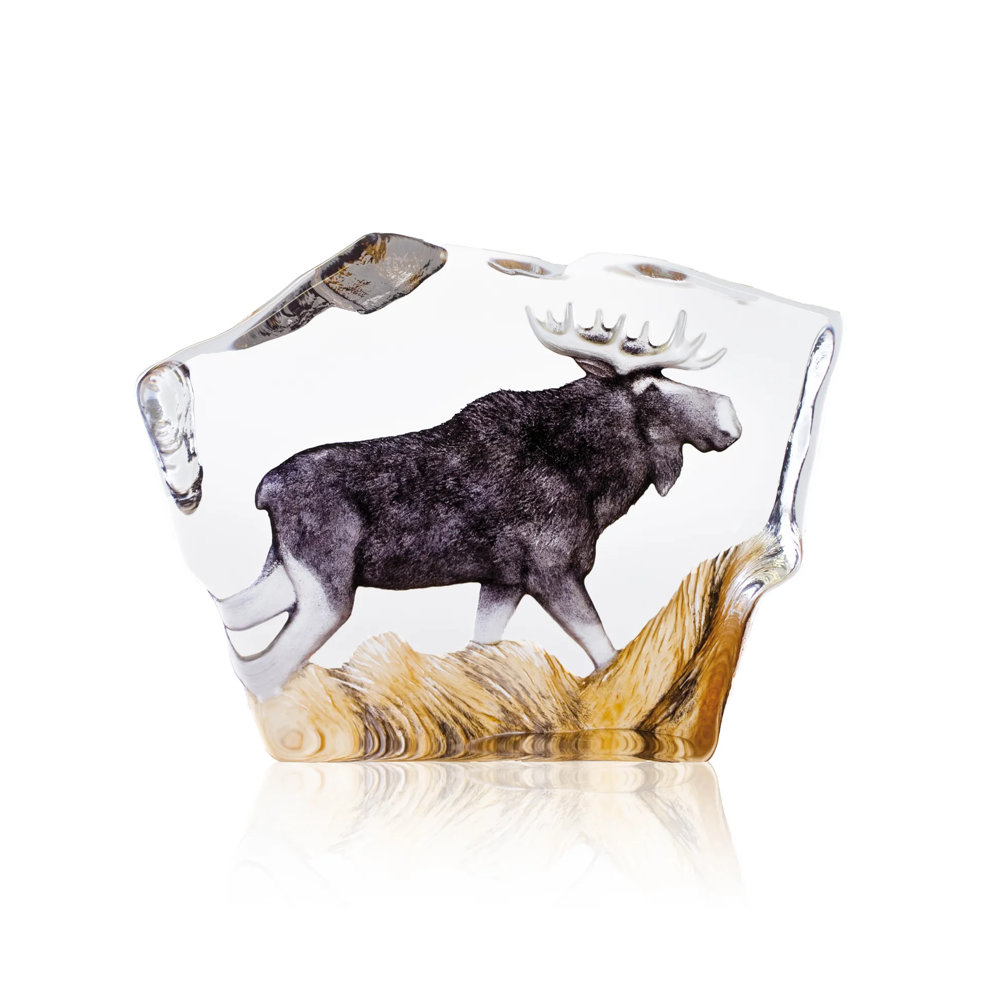 Älg glasskulptur, 12x16,5 cm Målerås Glasbruk