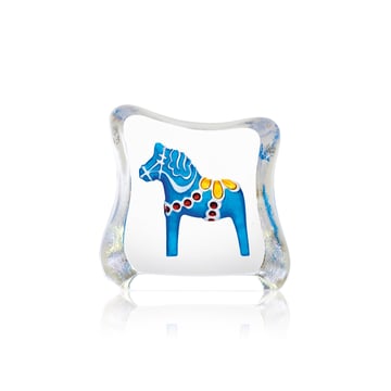 Målerås Glasbruk Dalahäst glasskulptur blå Mini