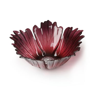 Målerås Glasbruk Fleur glasskål rödrosa liten Ø19 cm