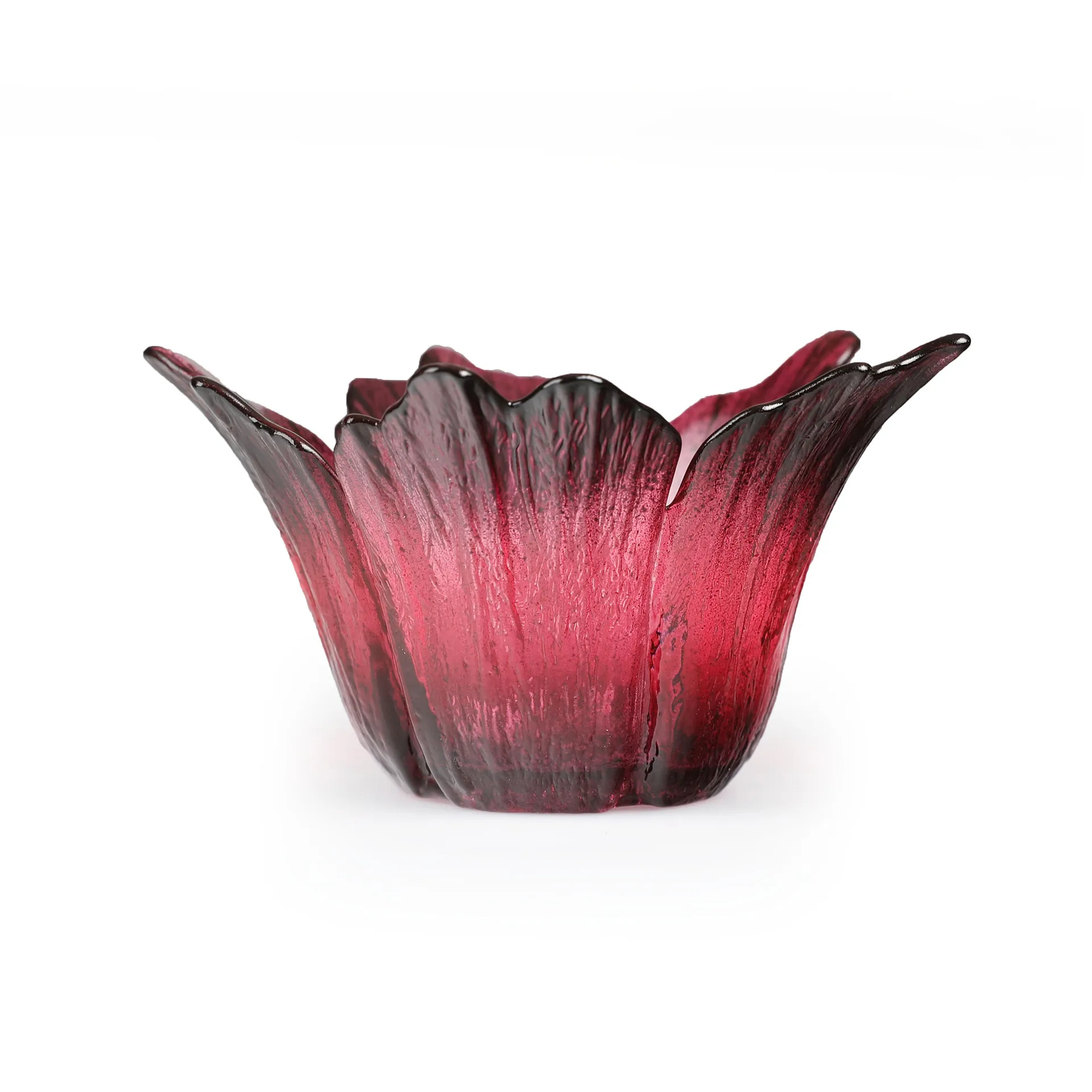 Fleur ljuslykta Ø14 cm, rödrosa Målerås Glasbruk