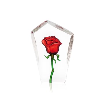 Målerås Glasbruk Floral Fantasy ros glasskulptur Röd