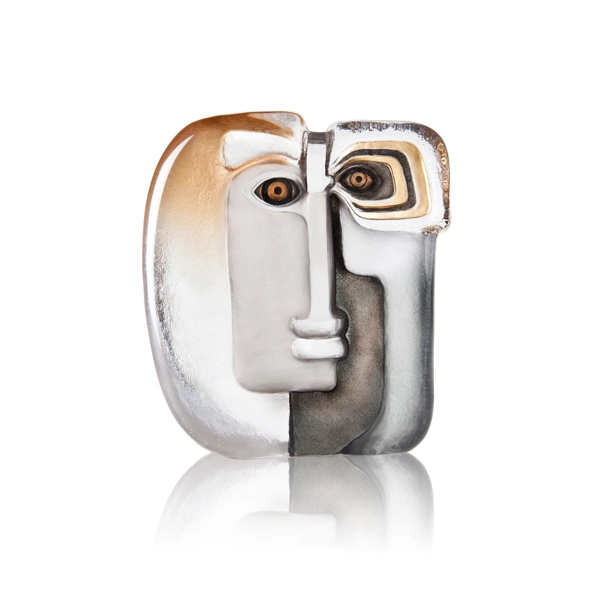 Ideo Masq Ltd Ed 299ex glasskulptur, Guld Målerås Glasbruk