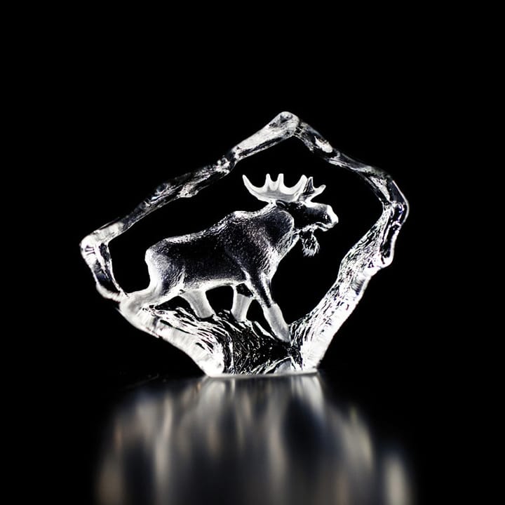 Wildlife älgtjur glasskulptur, Mini Målerås Glasbruk