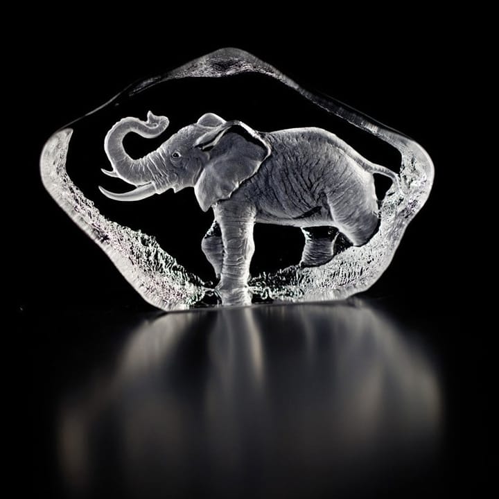 Wildlife Elefant skulptur, glas Målerås Glasbruk