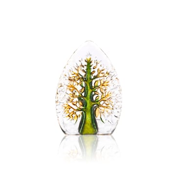 Yggdrasil glasskulptur grön-gul - Mini - Målerås Glasbruk