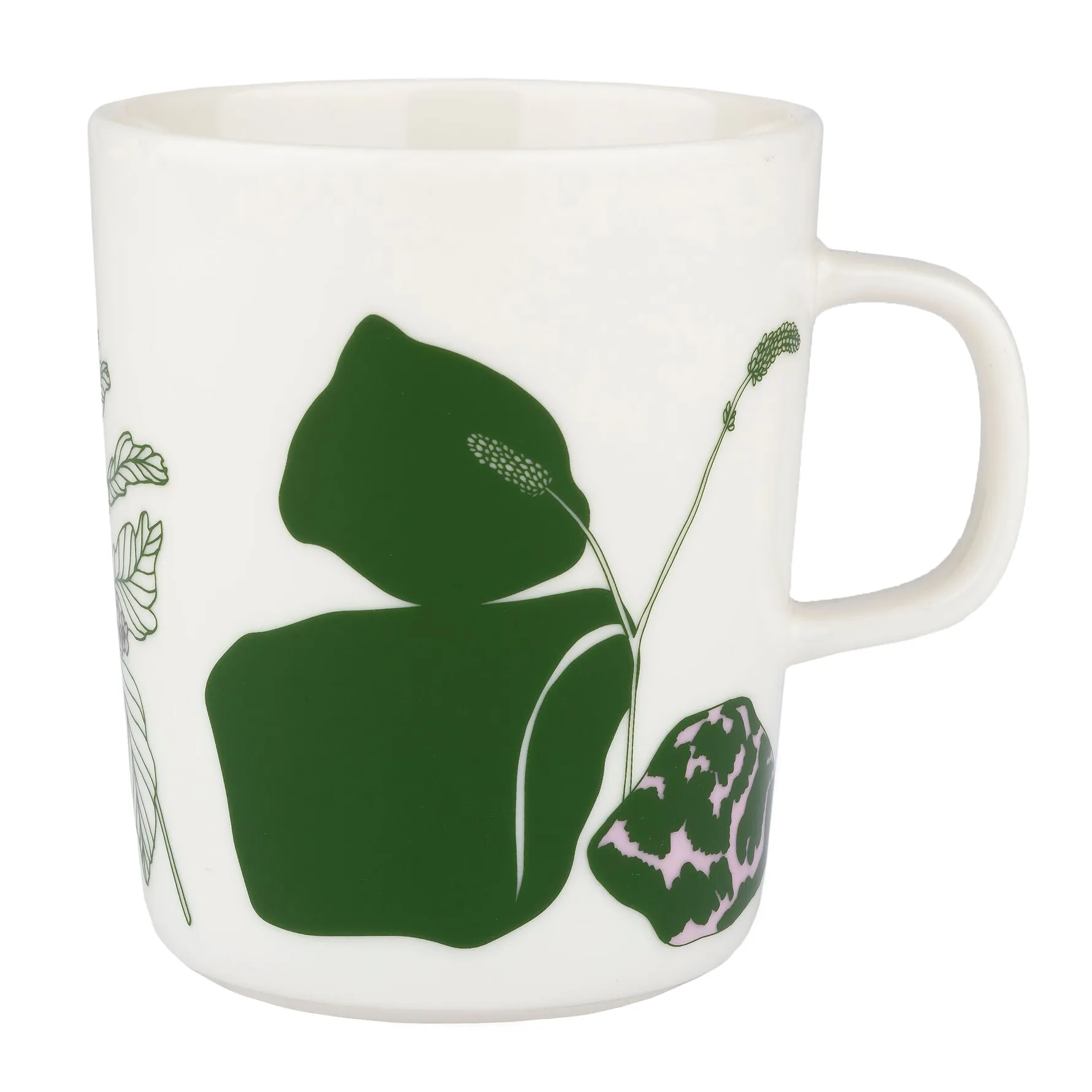Elokuun Varjot mugg 25 cl, Vit-grön-rosa Marimekko