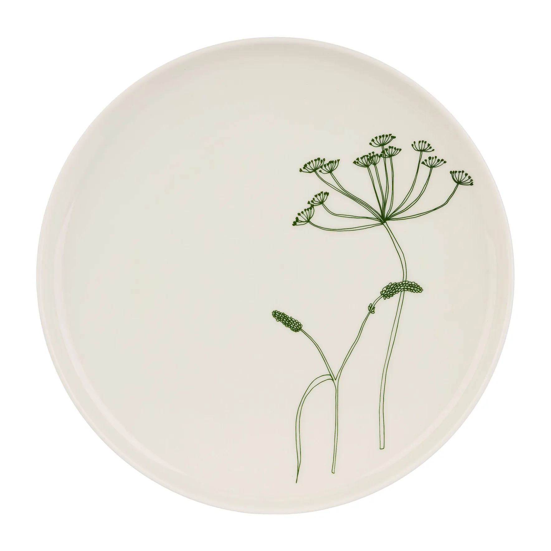 Elokuun Varjot tallrik Ø25 cm, Vit-grön Marimekko