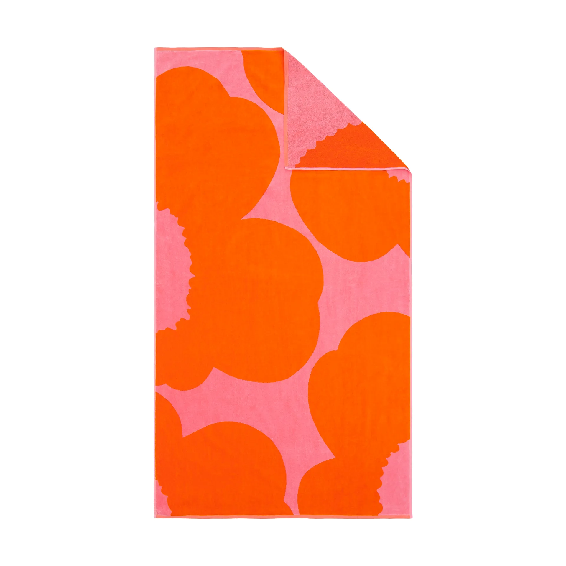 Iso Unikko badhandduk, Pink-orange red, 100x180 cm Marimekko