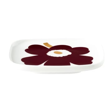 Juhla Unikko fat 10x10 cm 2-pack - Vit-vinröd-guld - Marimekko