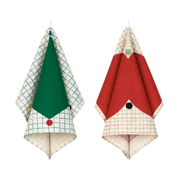 Marimekko Kalendi & Losange kökshandduk 43×60 cm 2 delar Cotton-red-green