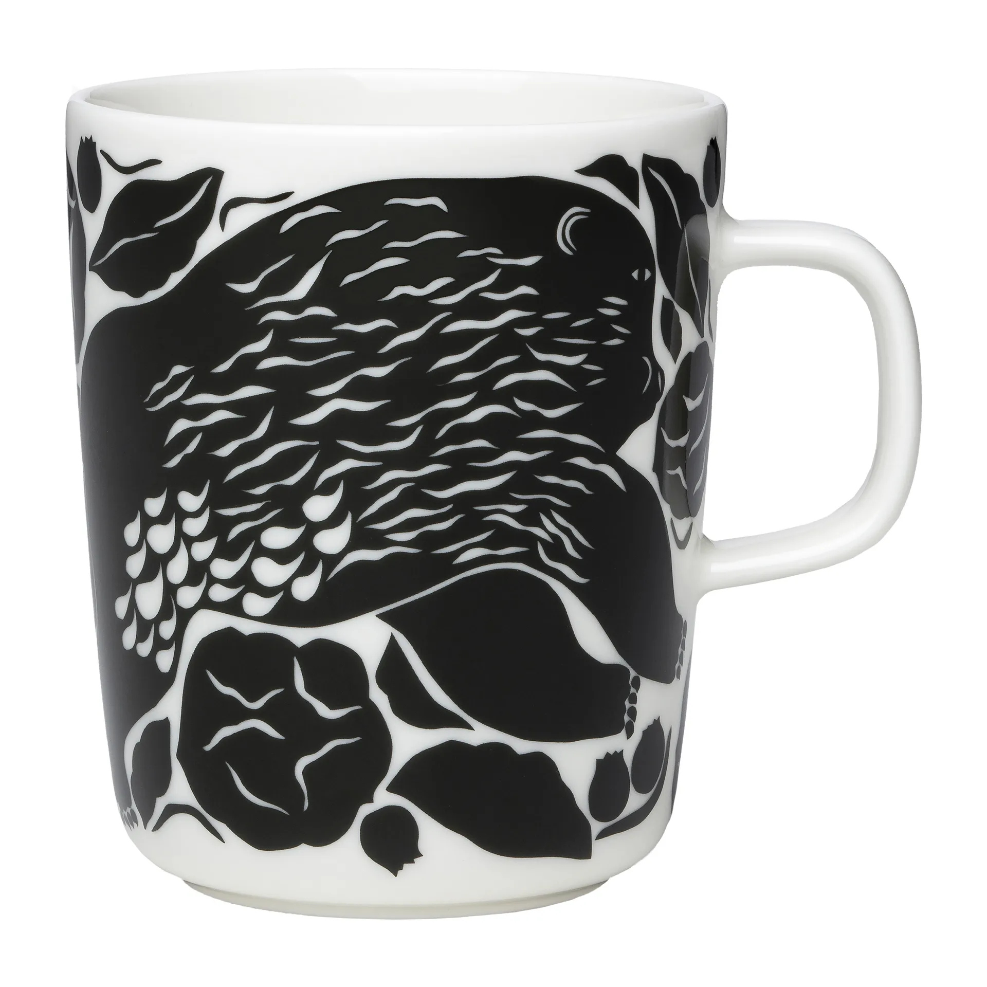 Karhuemo mugg 2,5 dl, Vit-mörkgrön Marimekko