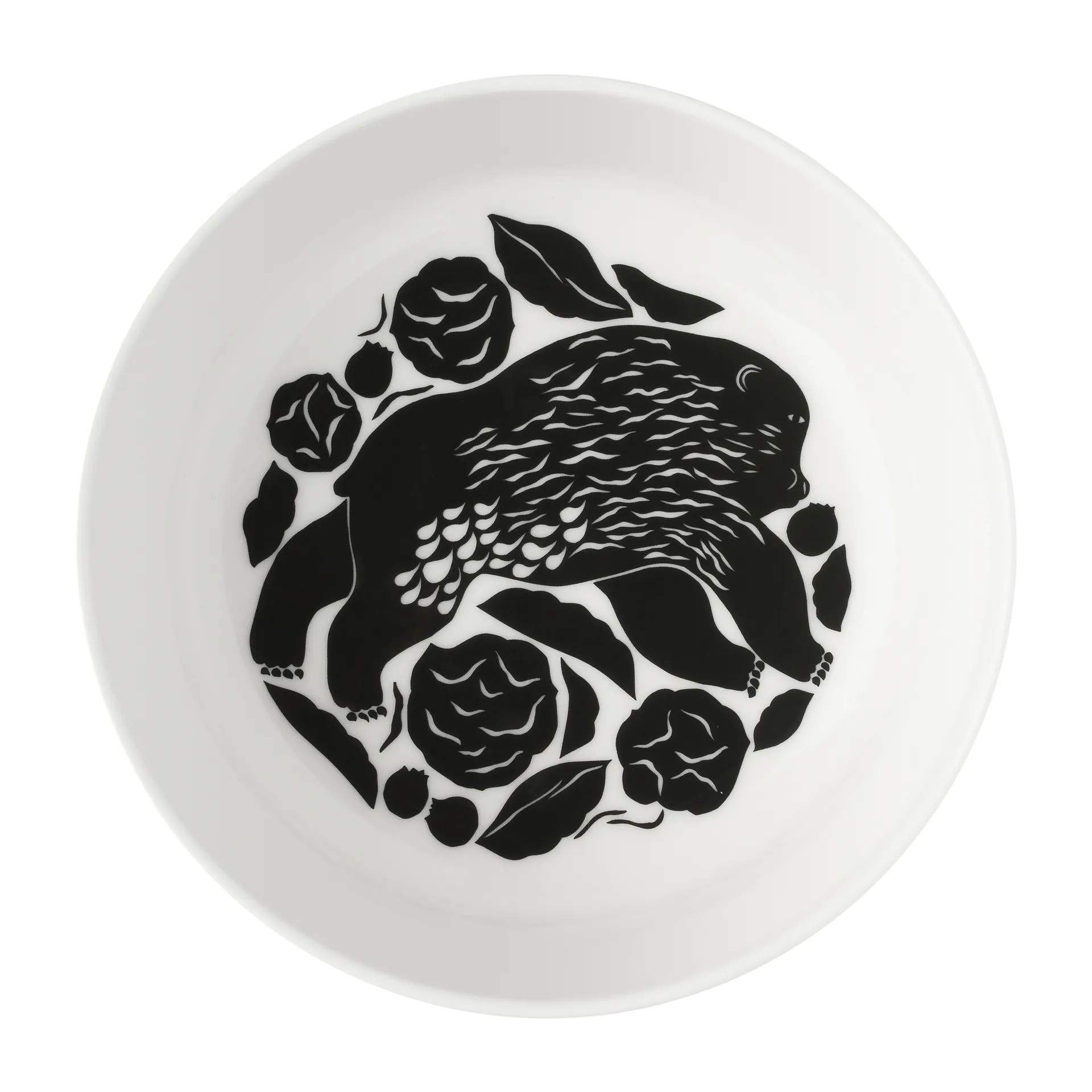 Karhuemo skål 4 dl, Vit-mörkgrön Marimekko