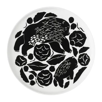 Karhuemo tallrik Ø20 cm - Vit-mörkgrön - Marimekko