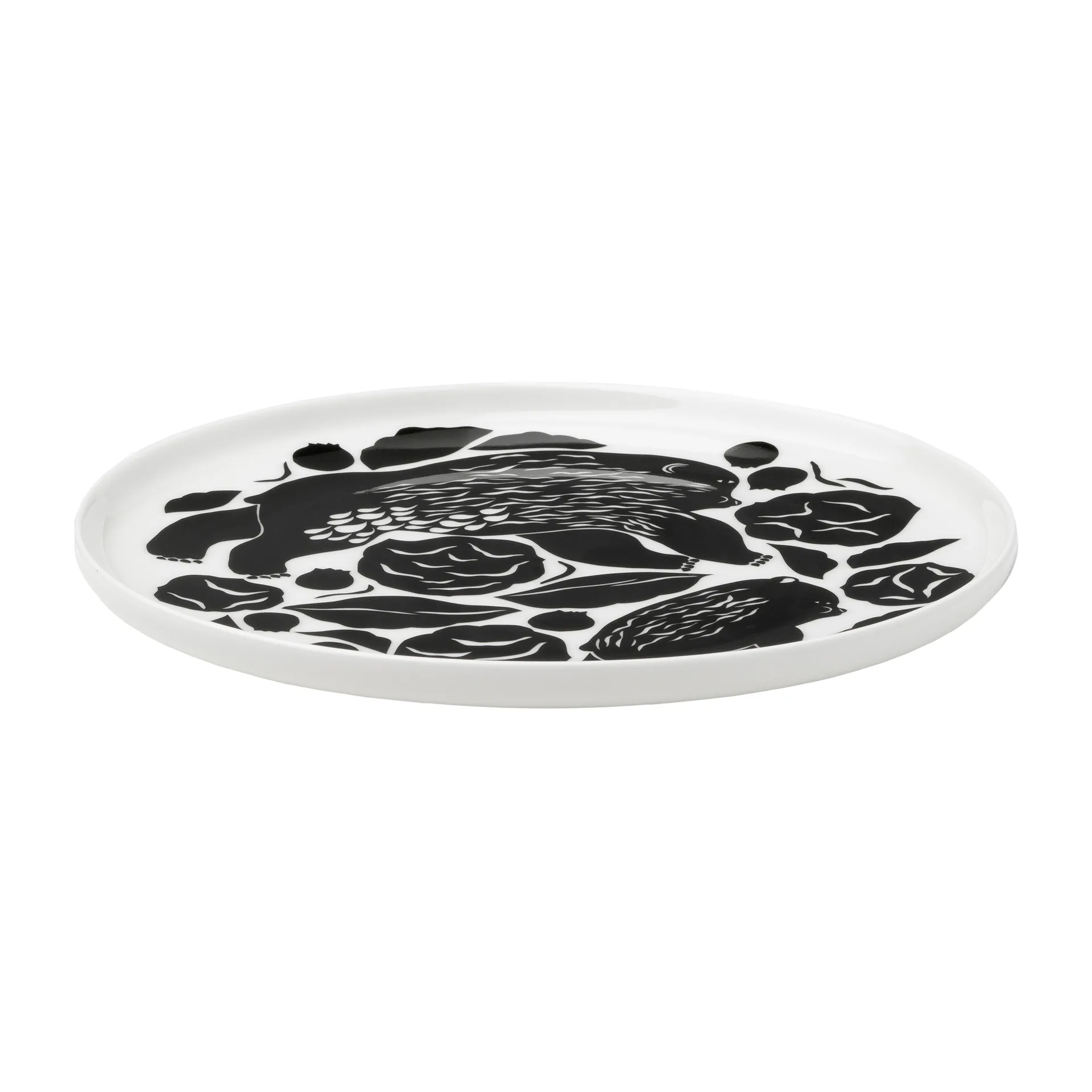 Karhuemo tallrik Ø20 cm, Vit-mörkgrön Marimekko